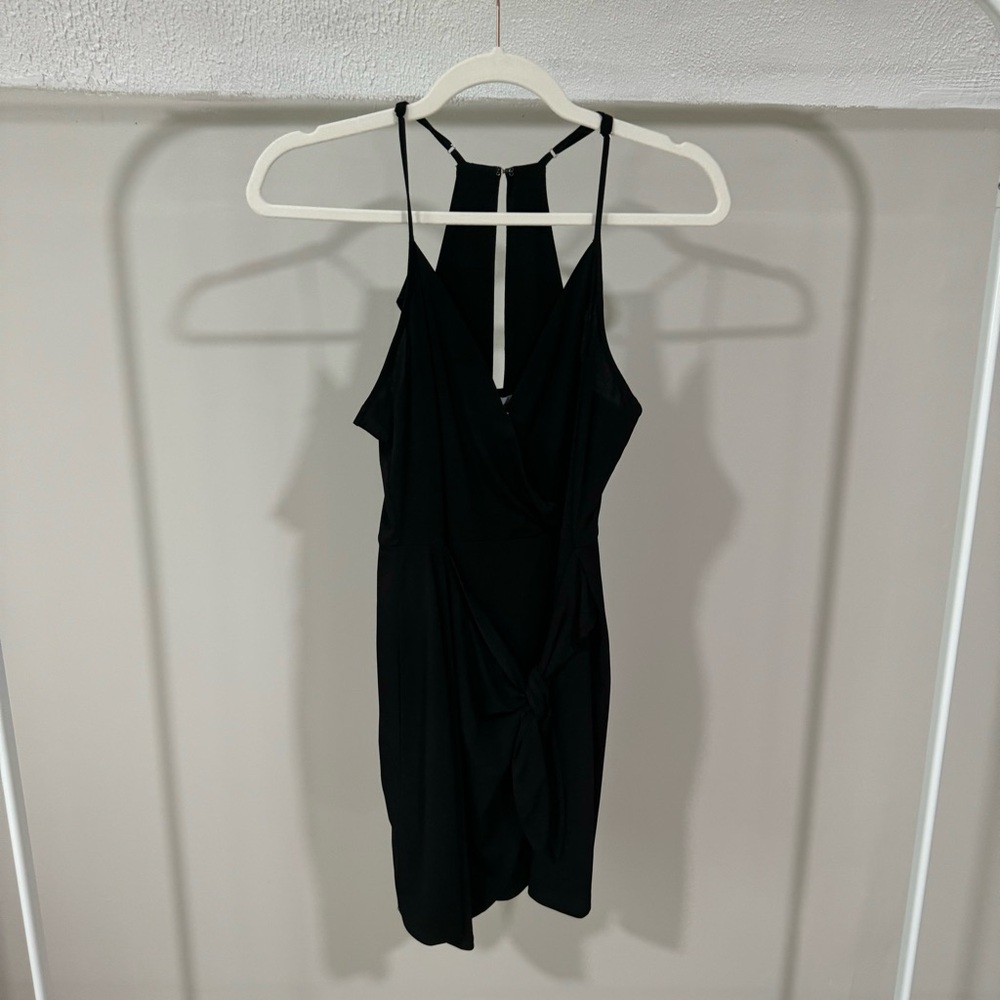 BCBGeneration Side Knot Surplice Black Dress Size Small
